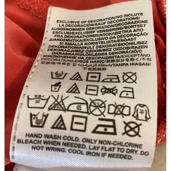 Guess Asymmetrical Ruched Dress Bodycon Wrapped Keyhole Detail Coral Small - Picture 7 of 12